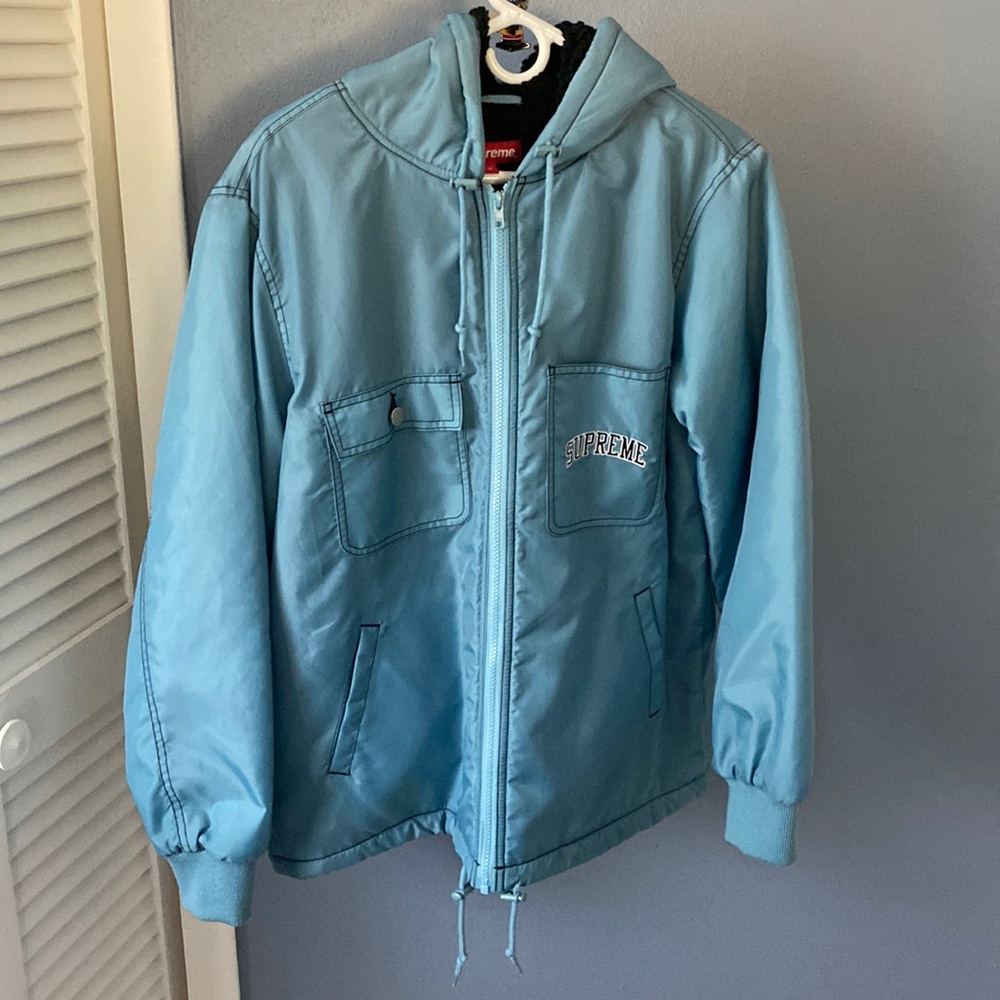 Supreme Sherpa Lined Nylon Zip Up Size Medium *SOLD*